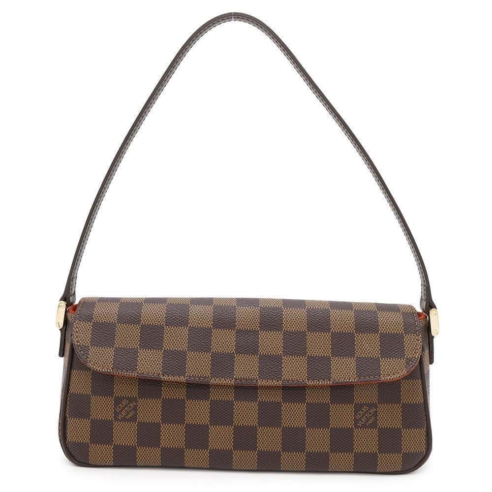Louis Vuitton Damier Ebene Brown Recoleta Handbag Hobo Accessory Clutch Bag